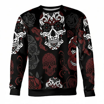 Black And Red Sugar Skull Sweater ? Usalast