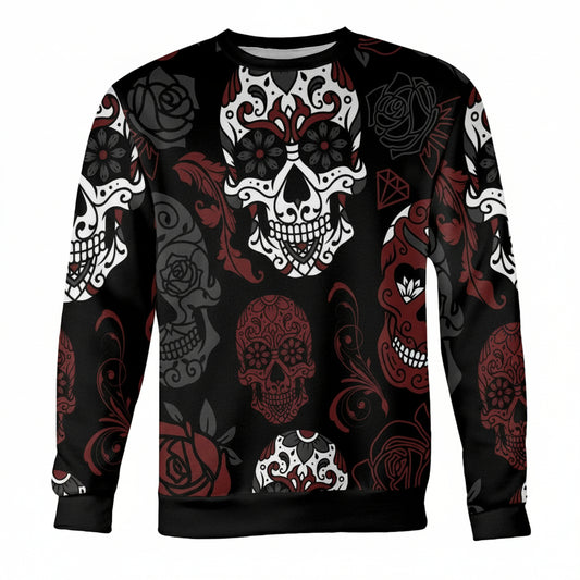 Black And Red Sugar Skull Sweater ? Usalast
