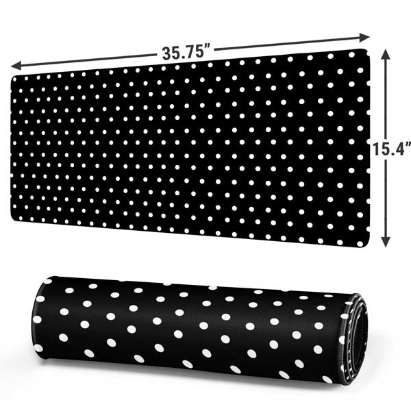 Black and White Polka Dots Gaming Mouse Pad Moonbestprint