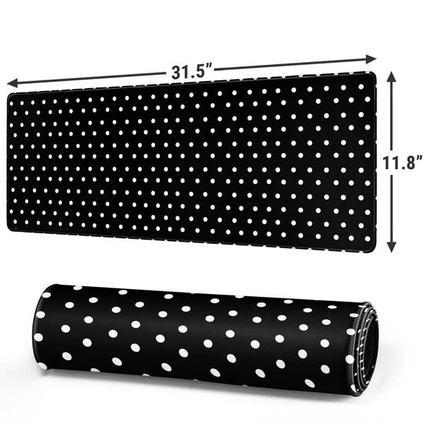 Black and White Polka Dots Gaming Mouse Pad Moonbestprint