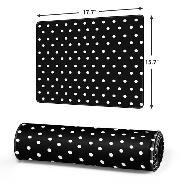 Black and White Polka Dots Gaming Mouse Pad Moonbestprint