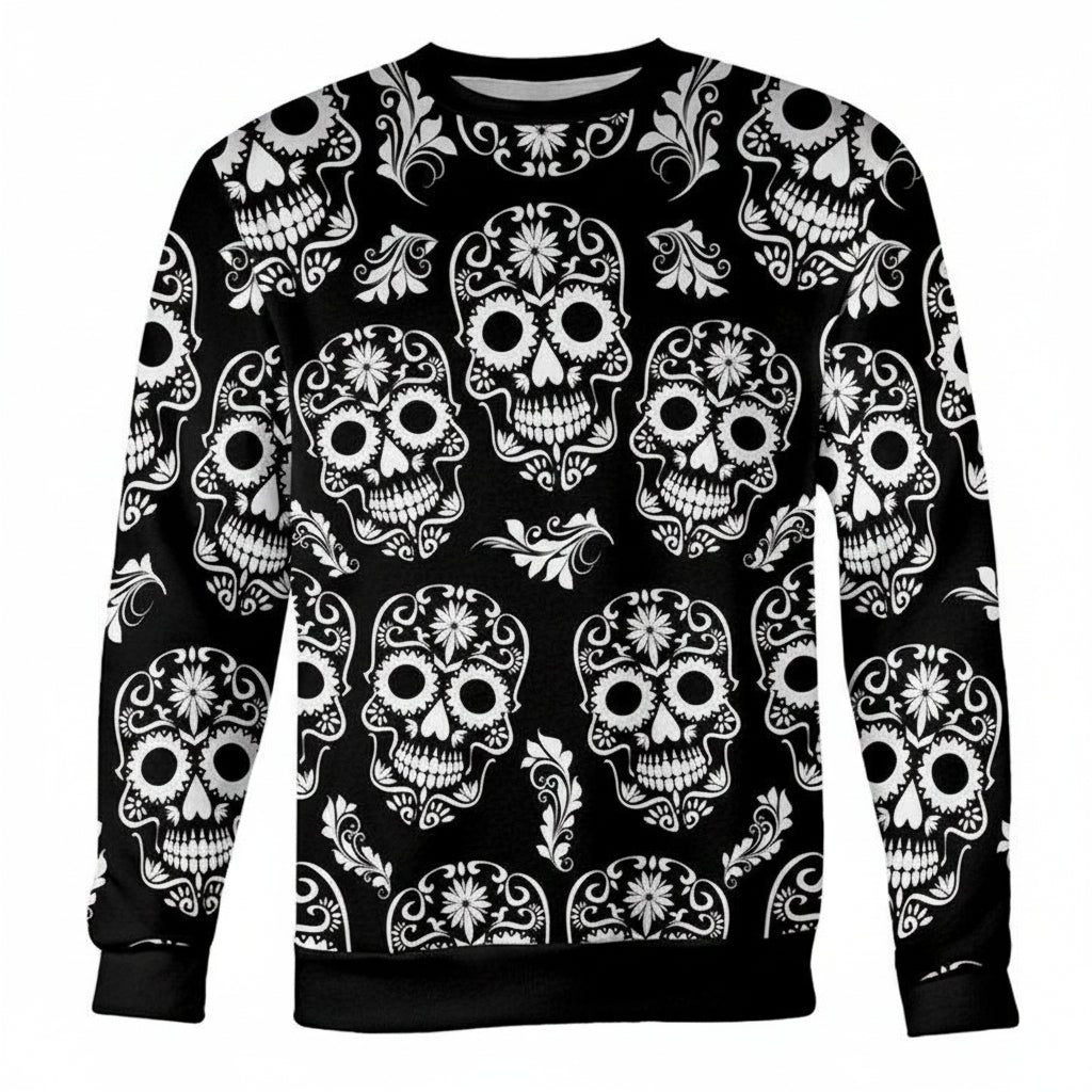 Black And White Sugar Skull Sweater ? Usalast