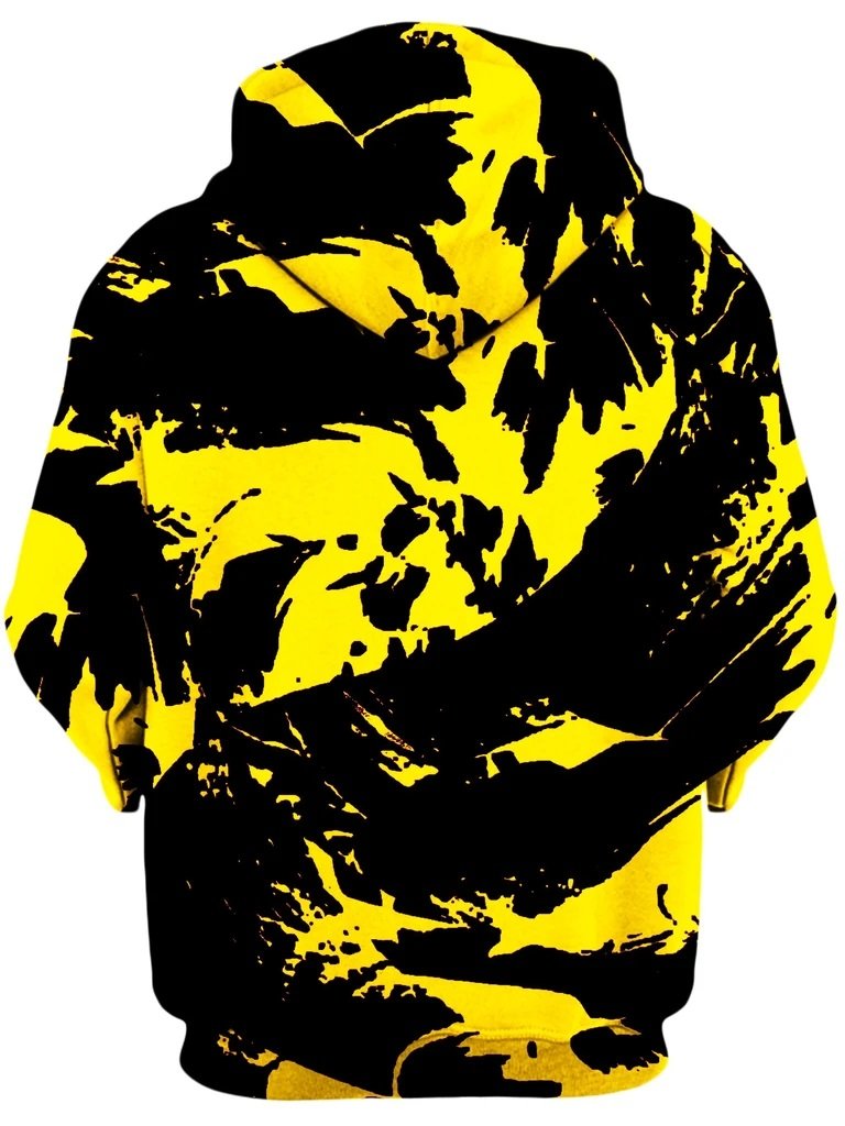 Black and Yellow Paint Splatter Unisex Zip-Up Hoodie -Moonbestprint