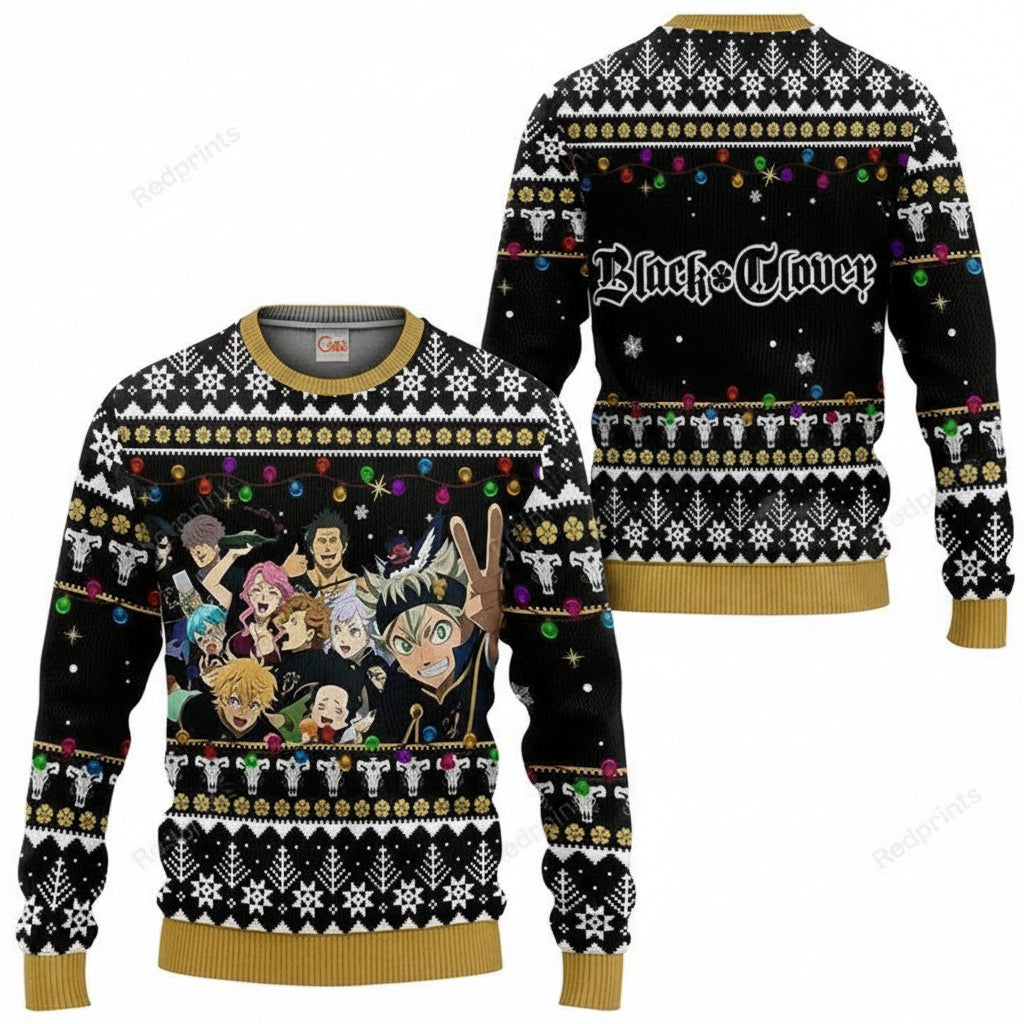 Black Bull Ugly Christmas Sweater And Hoodie Black Clover Anime Xmas Gift ? Usalast