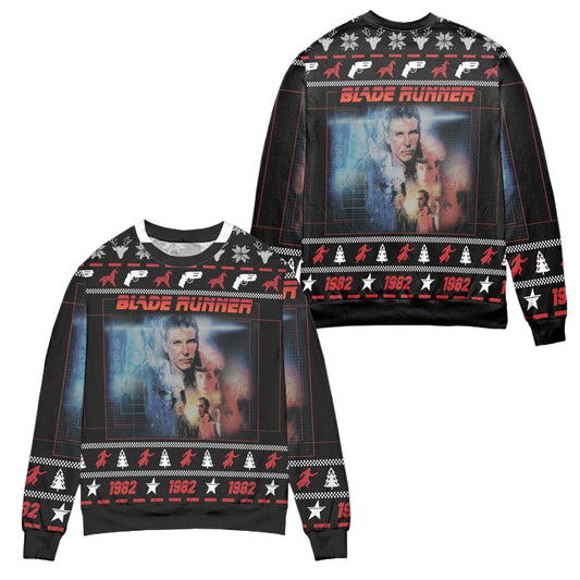Blade Runner 1982 Pine Tree Pattern Ugly Christmas Sweater ? Black ? Usalast