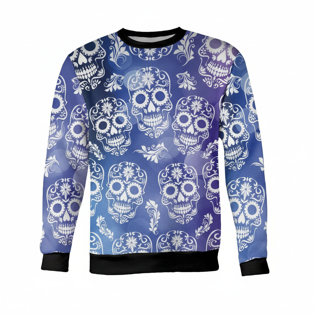 Blue And Purple Sugar Skull Sweater ? Usalast