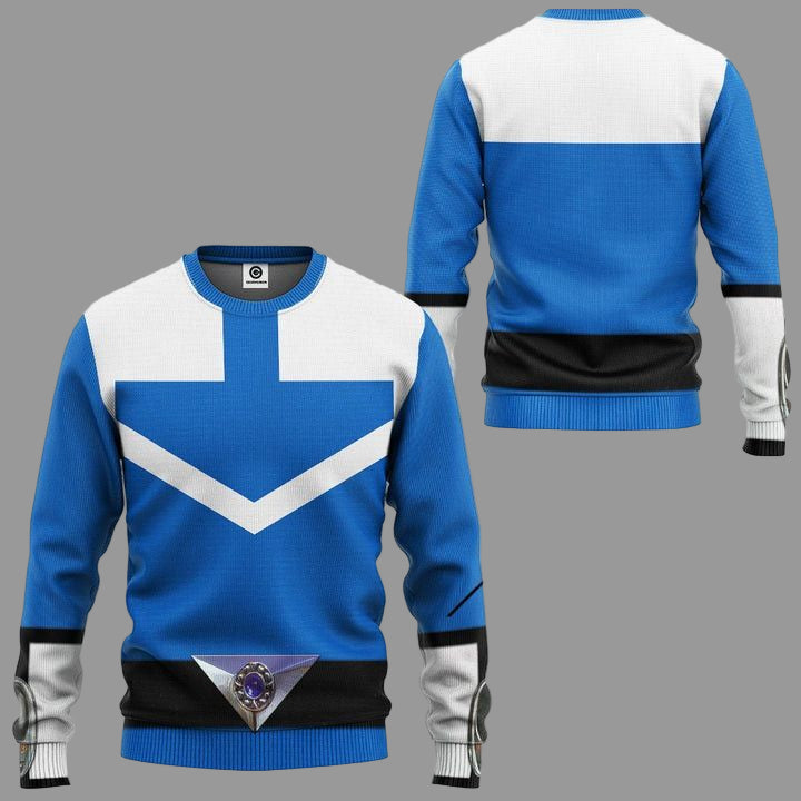 Blue Power Rangers Time Force Costume Ugly Christmas Sweater ? Usalast