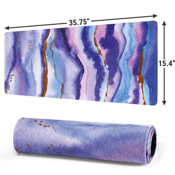Blue Violet Watercolor Geode Gaming Mouse Pad Moonbestprint