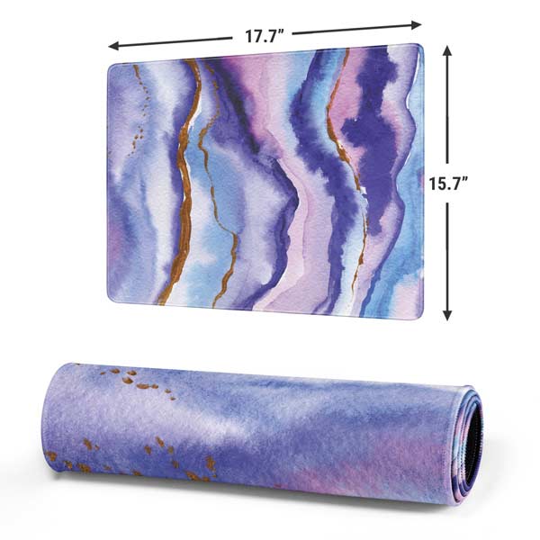 Blue Violet Watercolor Geode Gaming Mouse Pad Moonbestprint
