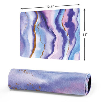 Blue Violet Watercolor Geode Gaming Mouse Pad Moonbestprint
