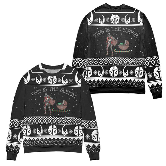 Boba Fett Baby Yoda Star Wars This Is The Sleigh Ugly Christmas Sweater ? Usalast