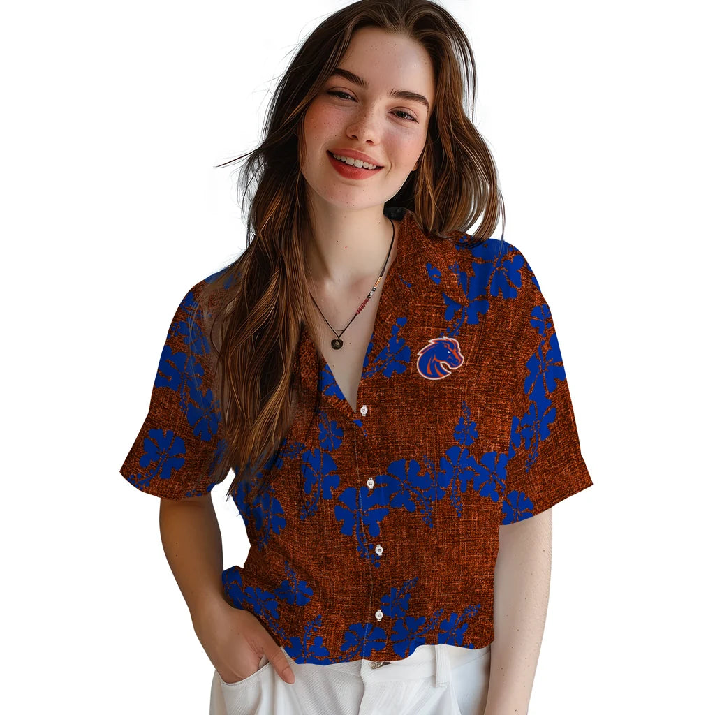 Boise State Broncos Hawaiian Shirt - 50th State Flower | Moonbestprint