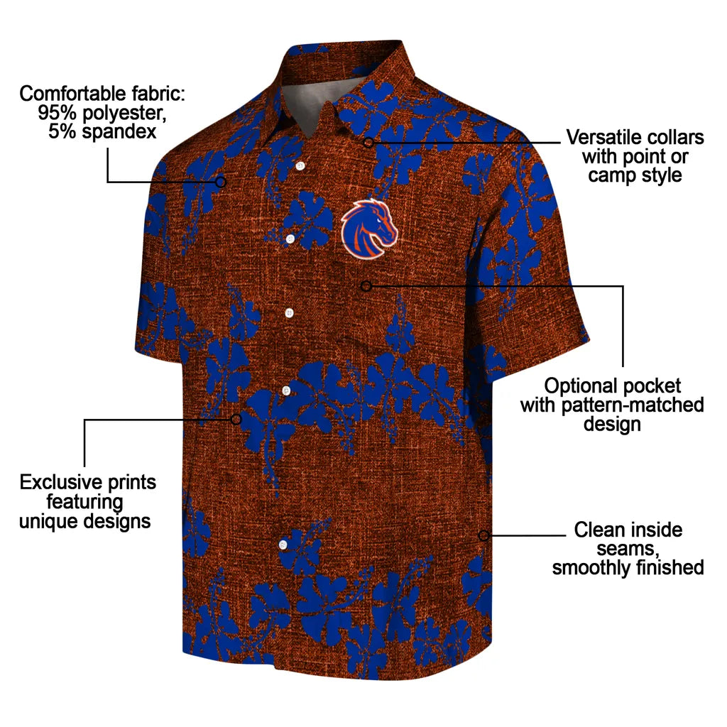 Boise State Broncos Hawaiian Shirt - 50th State Flower | Moonbestprint