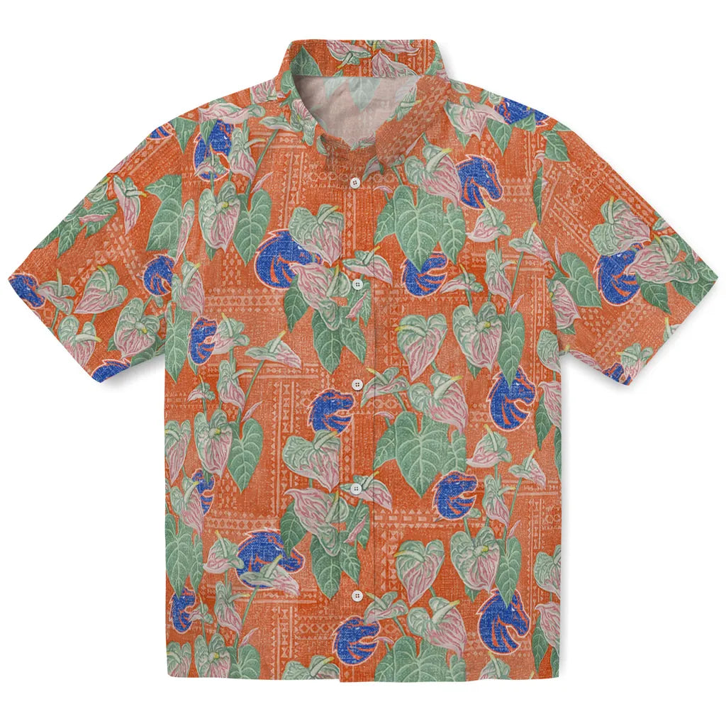 Boise State Broncos Hawaiian Shirt - Anthurium Overlay | Moonbestprint