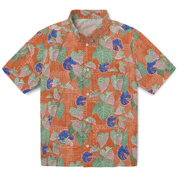 Boise State Broncos Hawaiian Shirt - Anthurium Overlay | Moonbestprint