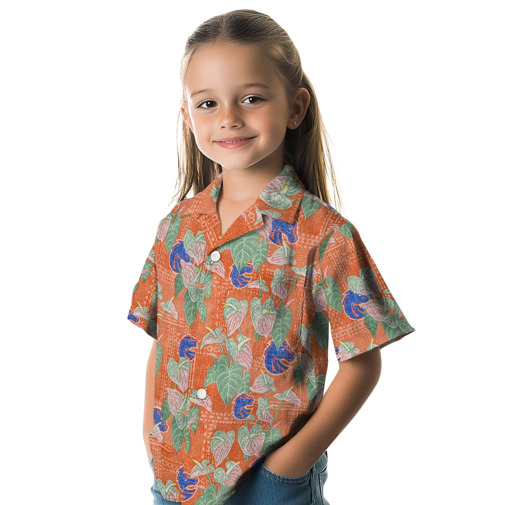 Boise State Broncos Hawaiian Shirt - Anthurium Overlay | Moonbestprint