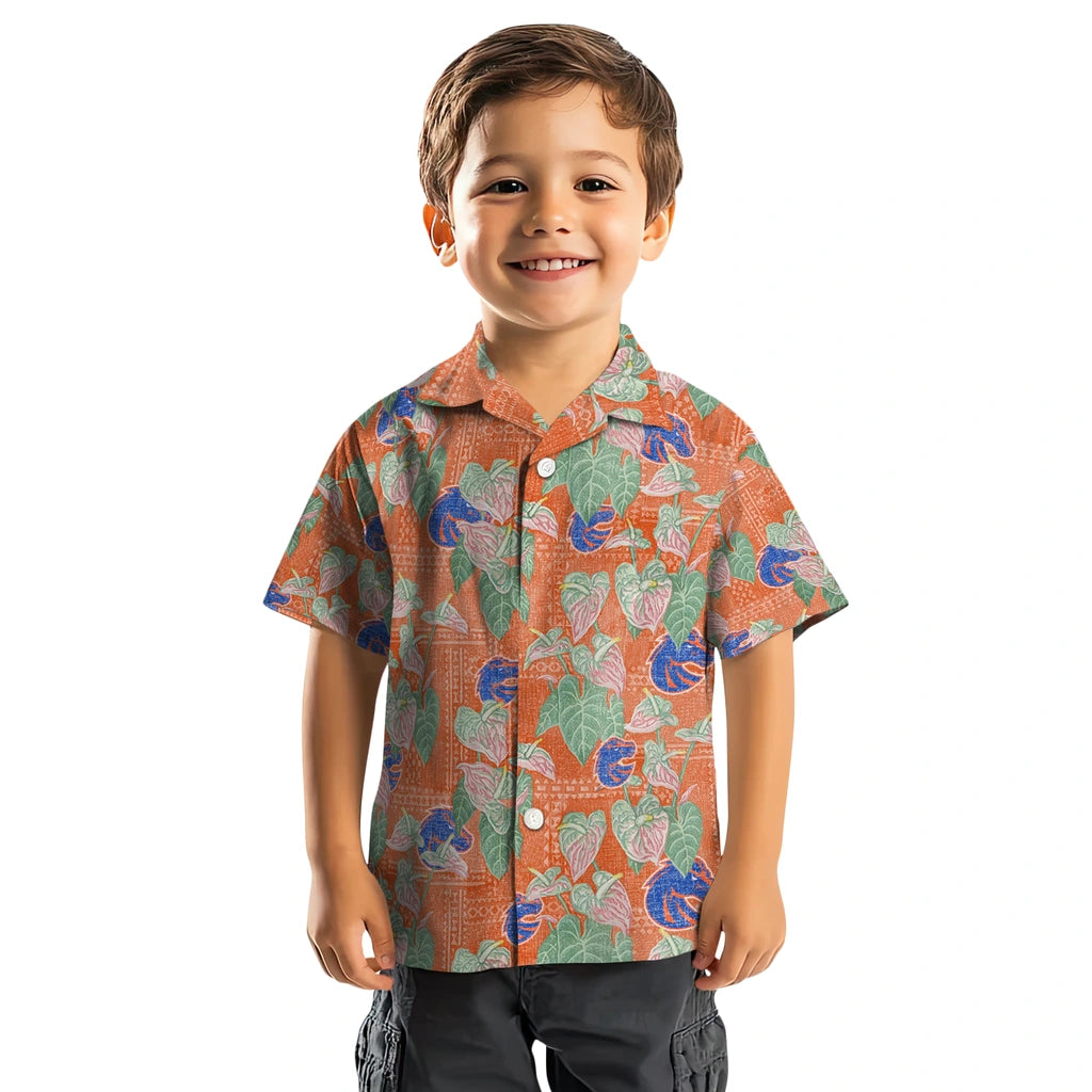 Boise State Broncos Hawaiian Shirt - Anthurium Overlay | Moonbestprint
