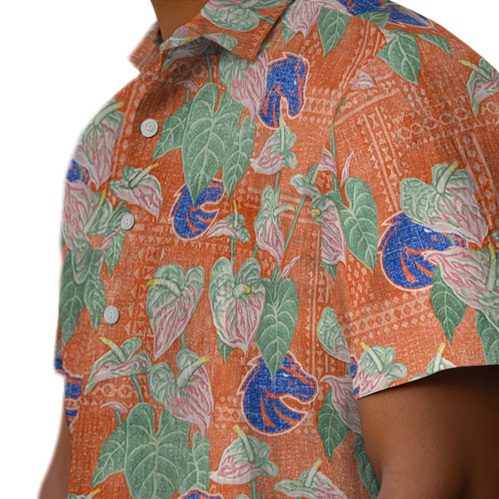 Boise State Broncos Hawaiian Shirt - Anthurium Overlay | Moonbestprint