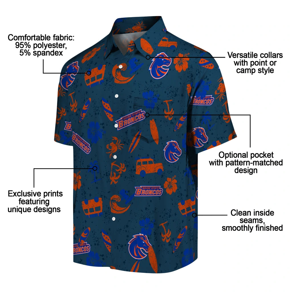 Boise State Broncos Hawaiian Shirt - Beach Vibe | Moonbestprint