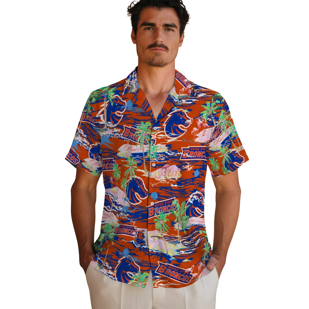 Boise State Broncos Flamingo Retreat 2026 Hawaiian Shirt – Moonbestprint
