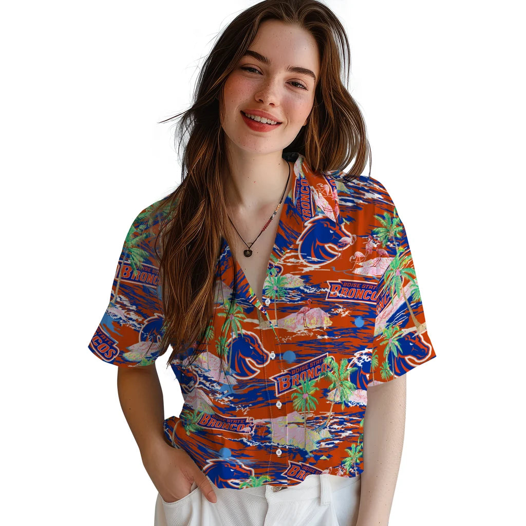 Boise State Broncos Flamingo Retreat 2026 Hawaiian Shirt – Moonbestprint