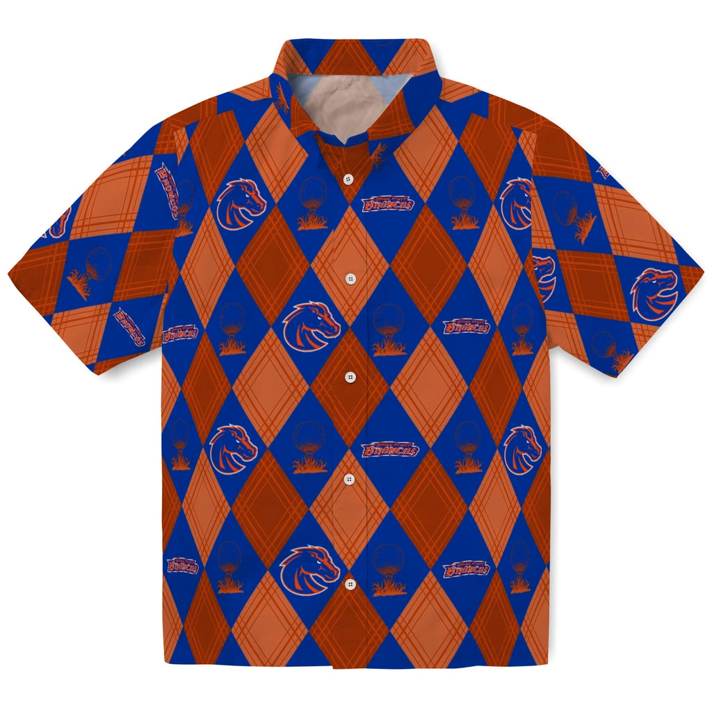 Boise State Broncos Hawaiian Shirt - Golfing Plaid | Moonbestprint
