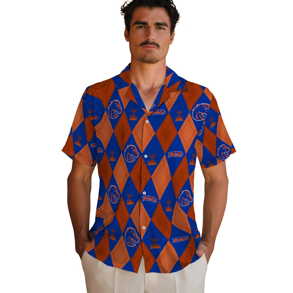 Boise State Broncos Hawaiian Shirt - Golfing Plaid | Moonbestprint