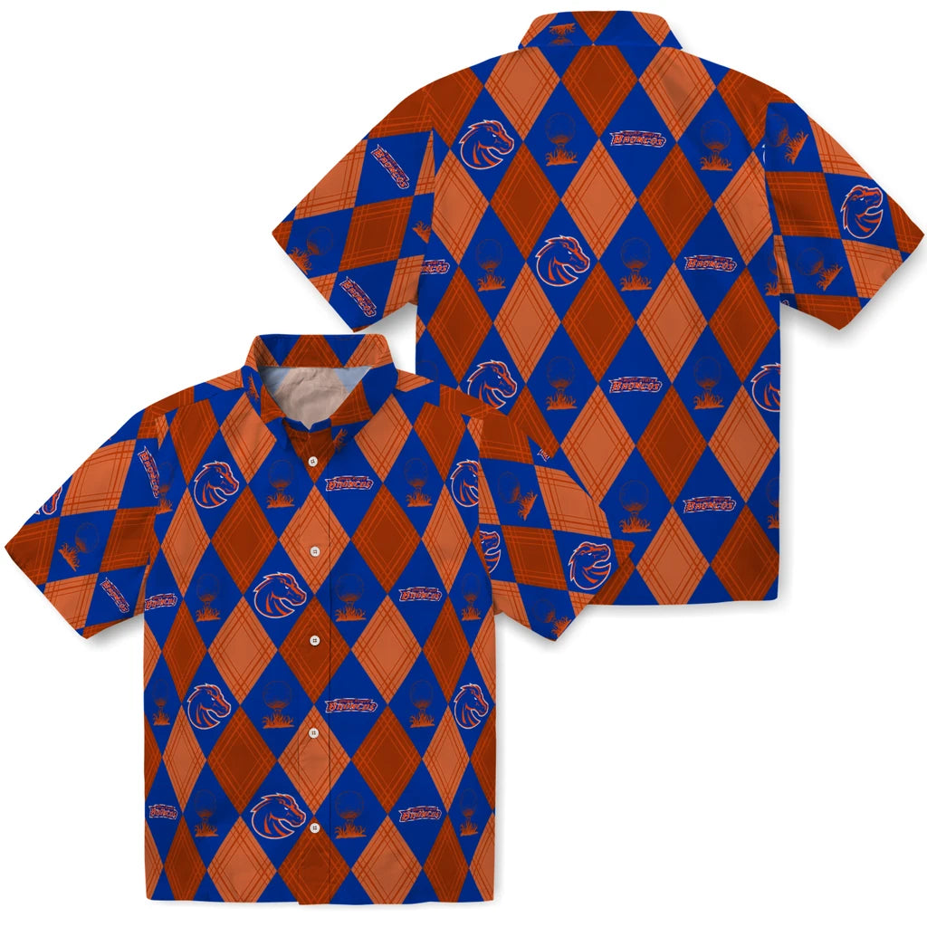 Boise State Broncos Hawaiian Shirt - Golfing Plaid | Moonbestprint