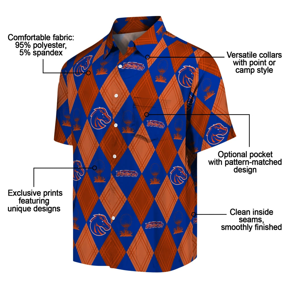 Boise State Broncos Hawaiian Shirt - Golfing Plaid | Moonbestprint