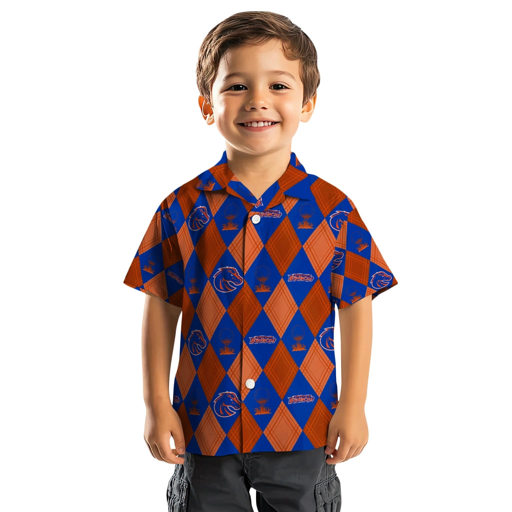 Boise State Broncos Hawaiian Shirt - Golfing Plaid | Moonbestprint
