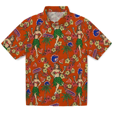 Boise State Broncos Hawaiian Shirt - Hawaiian Girls Design | Moonbestprint