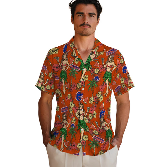 Boise State Broncos Hawaiian Shirt - Hawaiian Girls Design | Moonbestprint