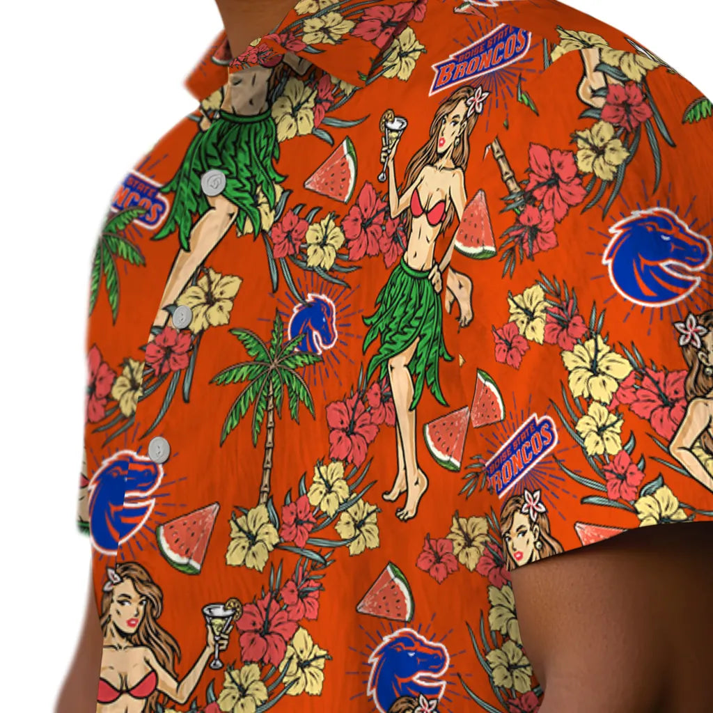 Boise State Broncos Hawaiian Shirt - Hawaiian Girls Design | Moonbestprint