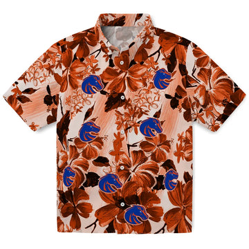 Boise State Broncos Hawaiian Shirt - Hibiscus Arrangement | Moonbestprint