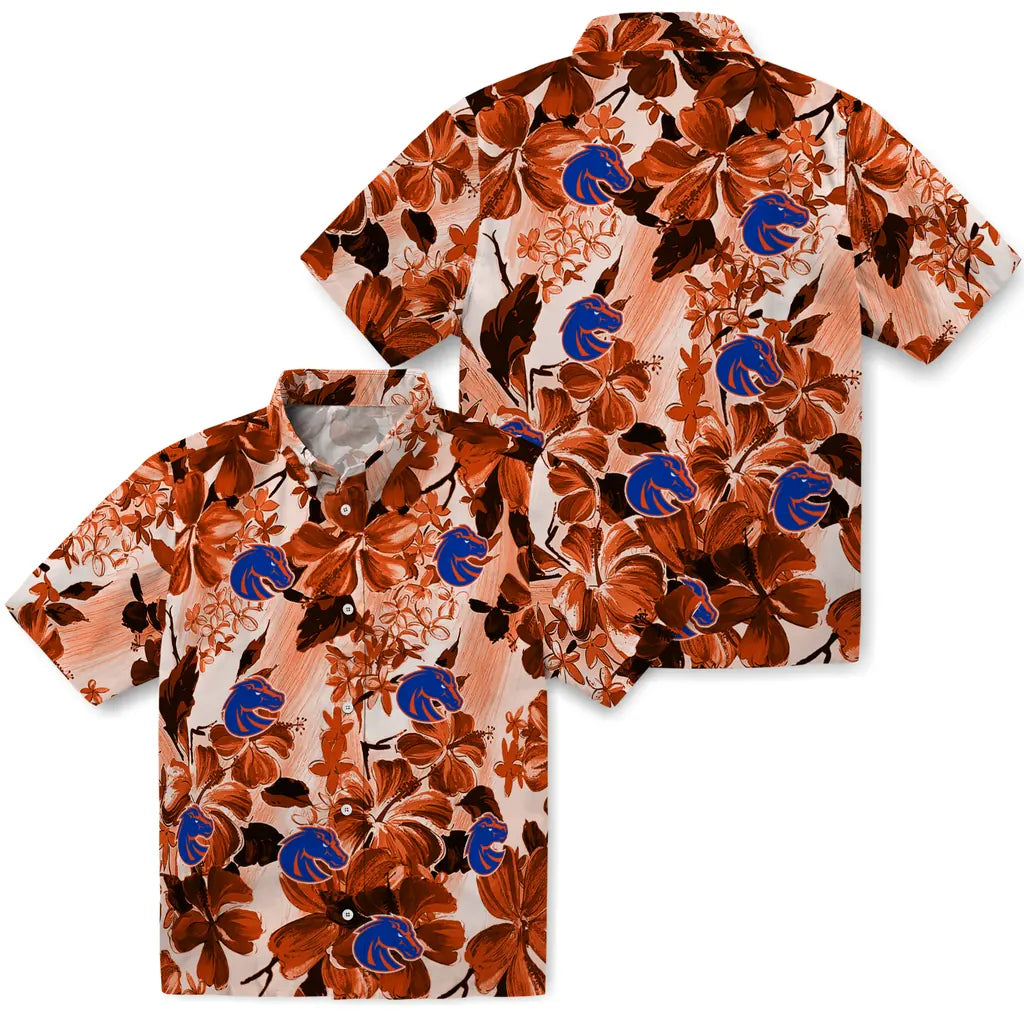 Boise State Broncos Hawaiian Shirt - Hibiscus Arrangement | Moonbestprint