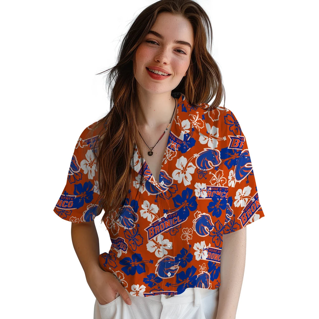 Boise State Broncos Hibiscus Bloom Hawaiian Shirt – Moonbestprint