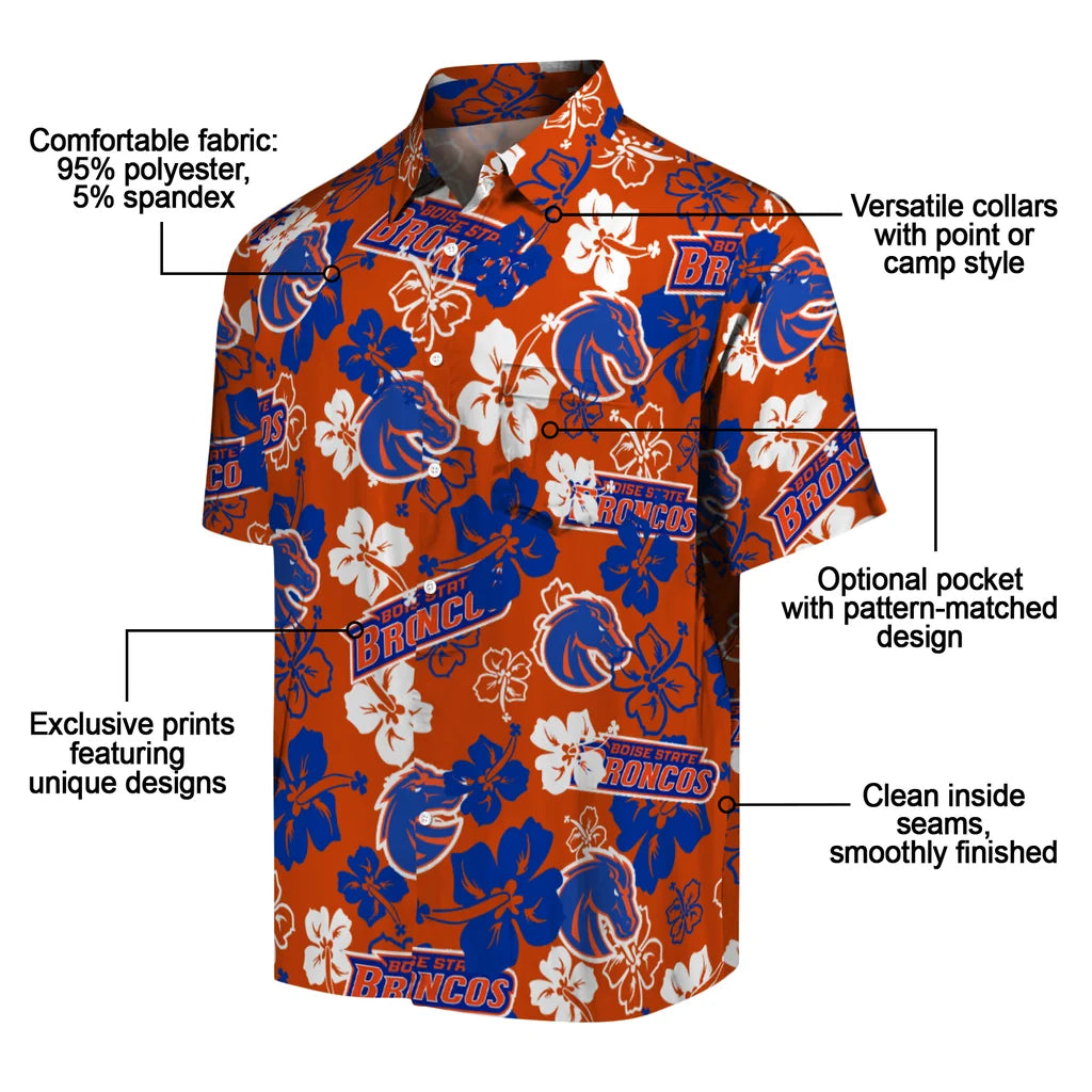 Boise State Broncos Hibiscus Bloom Hawaiian Shirt – Moonbestprint