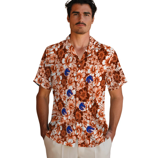 Boise State Broncos Hawaiian Shirt - Hibiscus Blooms | Moonbestprint