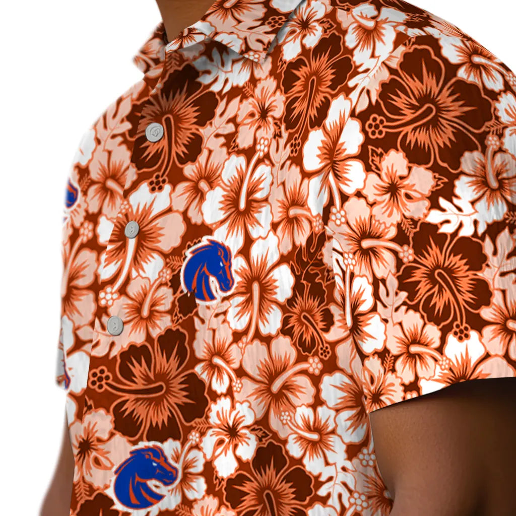 Boise State Broncos Hawaiian Shirt - Hibiscus Blooms | Moonbestprint