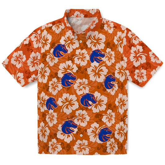 Boise State Broncos Hawaiian Shirt - Hibiscus Cluster | Moonbestprint
