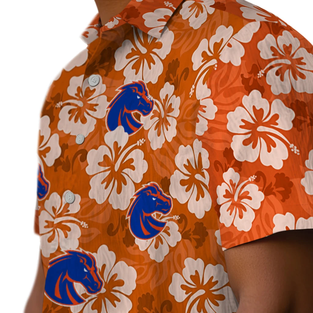 Boise State Broncos Hawaiian Shirt - Hibiscus Cluster | Moonbestprint