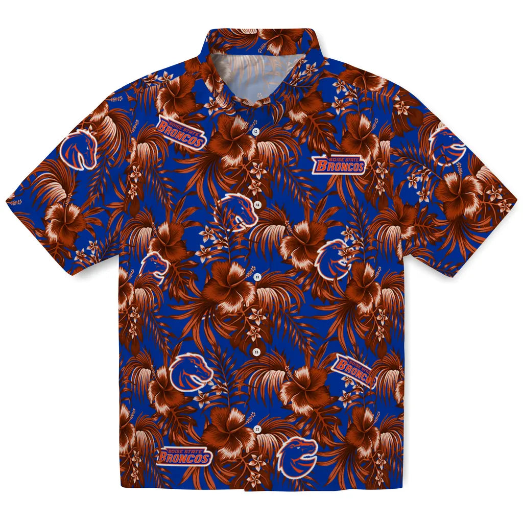 Boise State Broncos Hawaiian Shirt - Hibiscus Exotic | Moonbestprint
