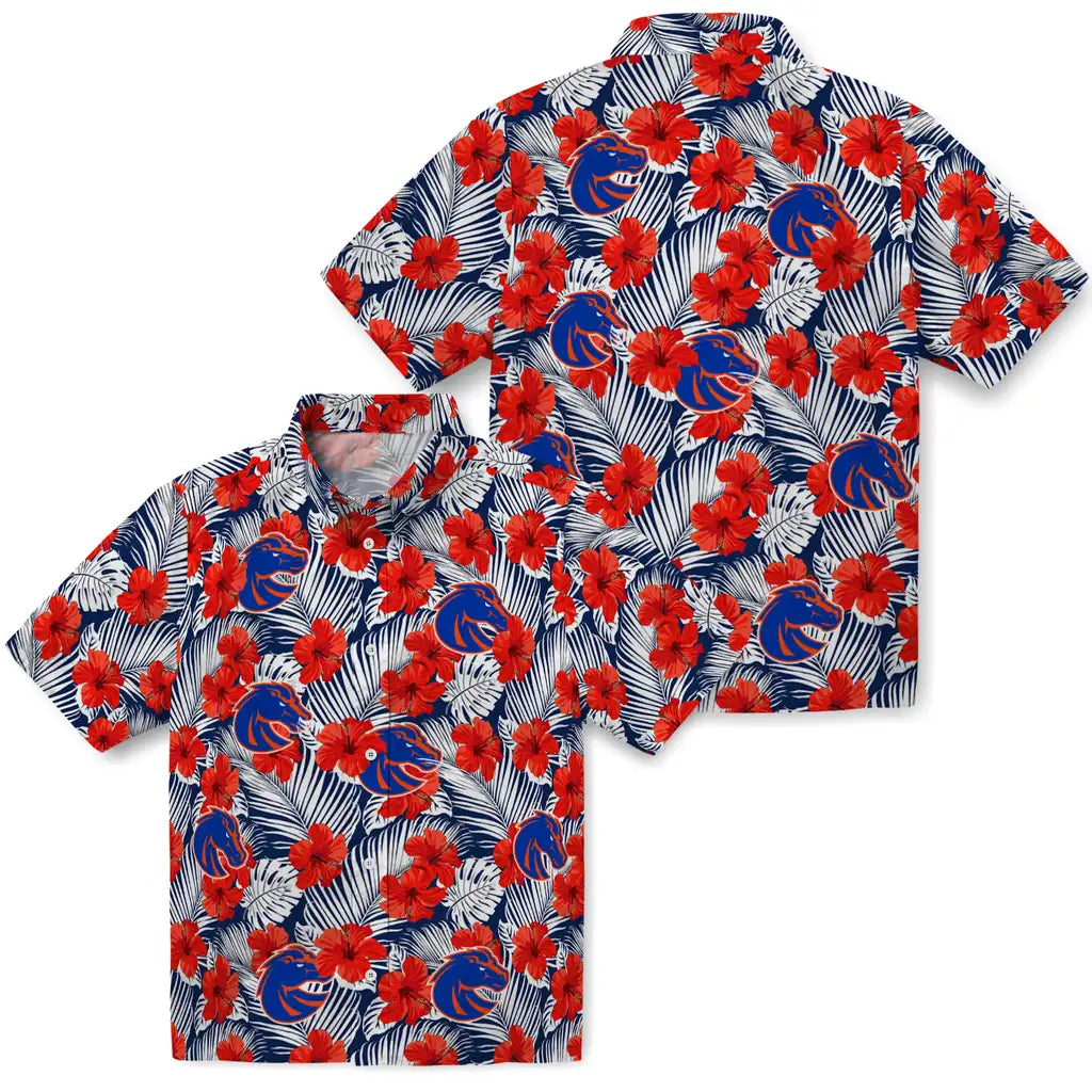 Boise State Broncos Hawaiian Shirt - Hibiscus Fiesta | Moonbestprint