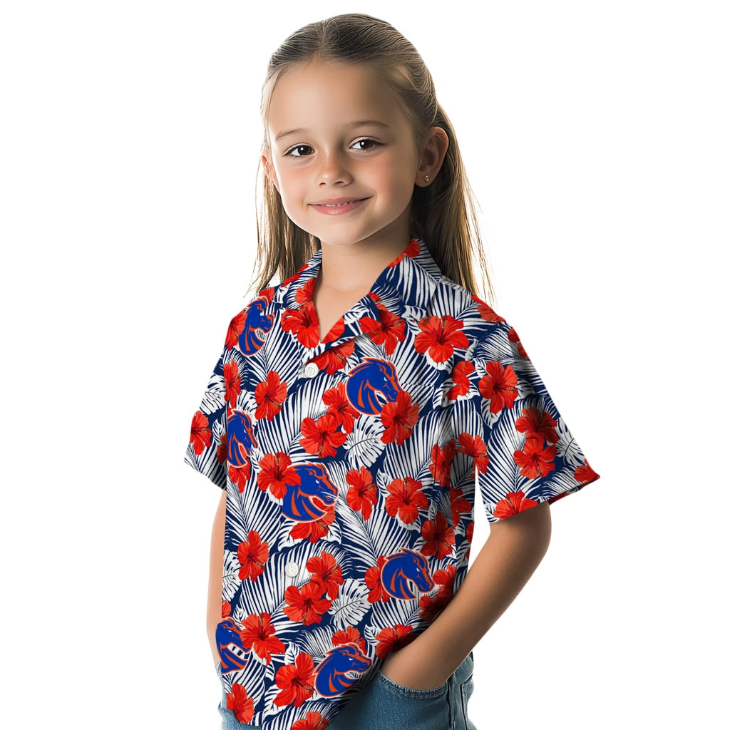Boise State Broncos Hawaiian Shirt - Hibiscus Fiesta | Moonbestprint