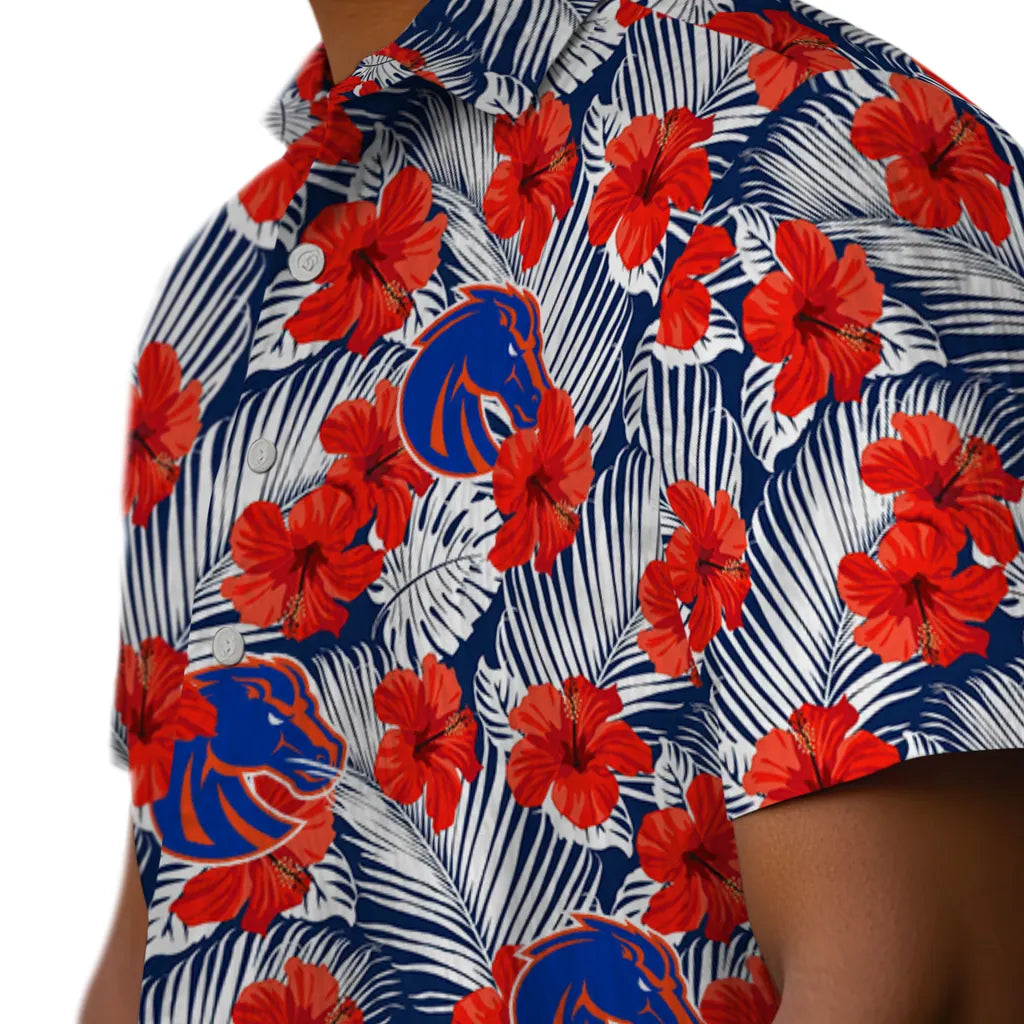 Boise State Broncos Hawaiian Shirt - Hibiscus Fiesta | Moonbestprint