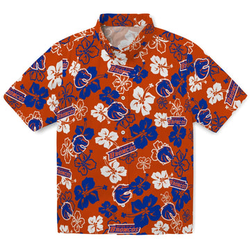 Boise State Broncos Hawaiian Shirt - Hibiscus Flower Design | Moonbestprint