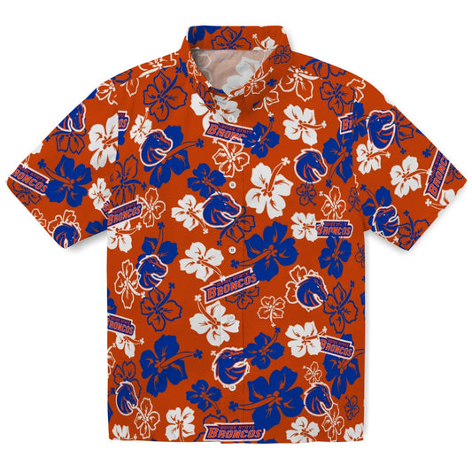 Boise State Broncos Hawaiian Shirt - Hibiscus Flower Design | Moonbestprint