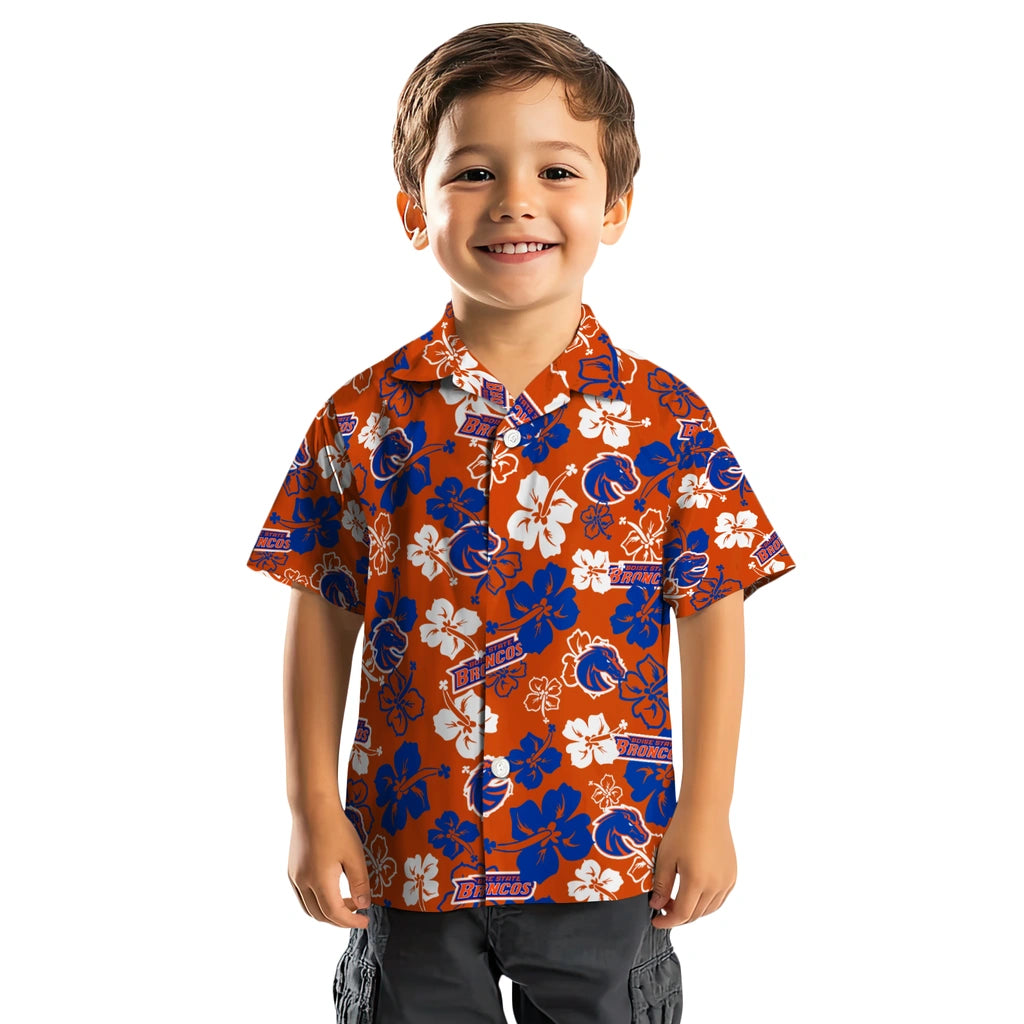 Boise State Broncos Hawaiian Shirt - Hibiscus Flower Design | Moonbestprint