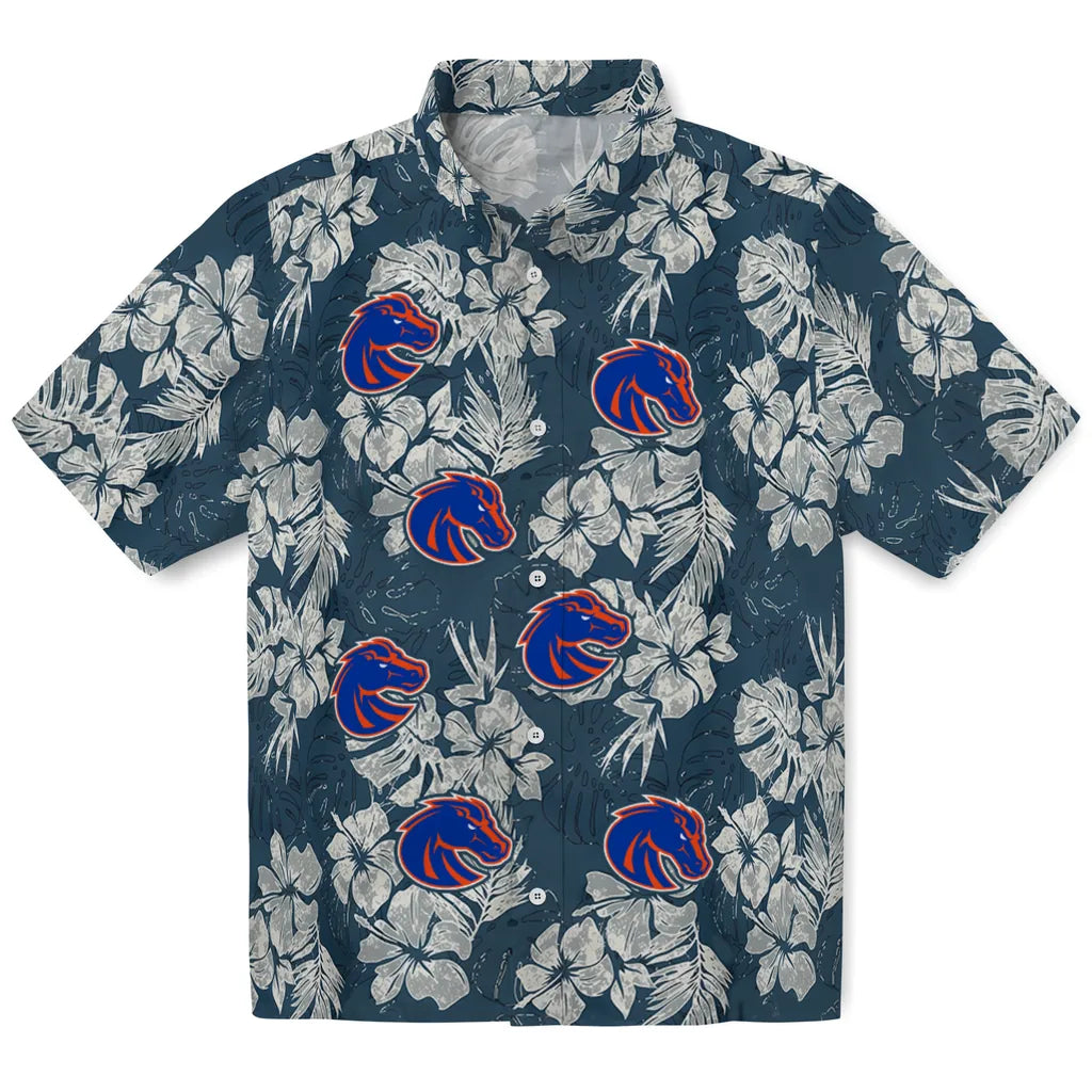 Boise State Broncos Hawaiian Shirt - Hibiscus Flowers | Moonbestprint