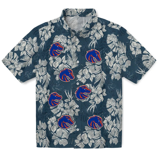 Boise State Broncos Hawaiian Shirt - Hibiscus Flowers | Moonbestprint